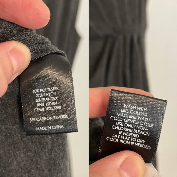 TORRID 1 Plus Size Shirred Tulip Midi Dress Charcoal Gray Short Sleeve Sheath 1X - Picture 9 of 16